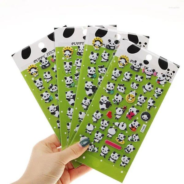 Fensteraufkleber 3D für Nägel süße Panda Bambus Designs Nail Art Dekoration Folienabziehbilder Wraps Manikürezubehör Dekorakione