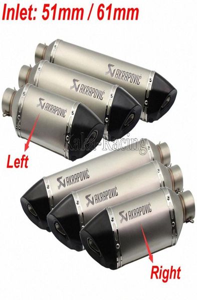 Einlass 51 mm 61 mm Motorrad -Auspuff -Mufflerrohr AKRAPOVIC UNIVERSAL MOTORBIKE RECHTS- UND LINKEN SEITE ENTHANDET SLICK AUF TMAX530 TMAX500 L6979282