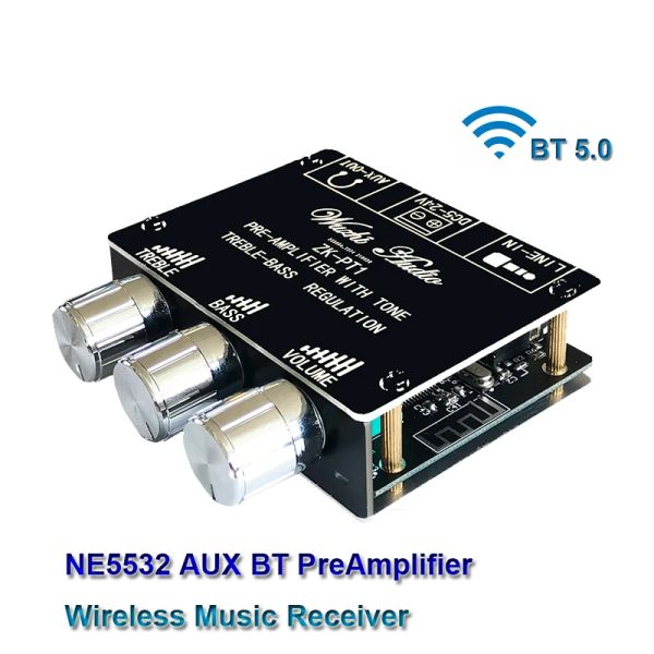 Verstärker NE5532 Ton Vorverstärker Bluetooth Compatible Board Audio Equalizer Wireless Receiver Preamp Aux Pre -Amplifier Aux DC524V