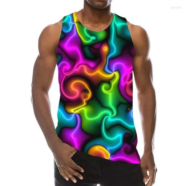 Herren Tanktops Lustige Malerei Graffiti 3D Printed männliche Sommer Fitnessstudwe