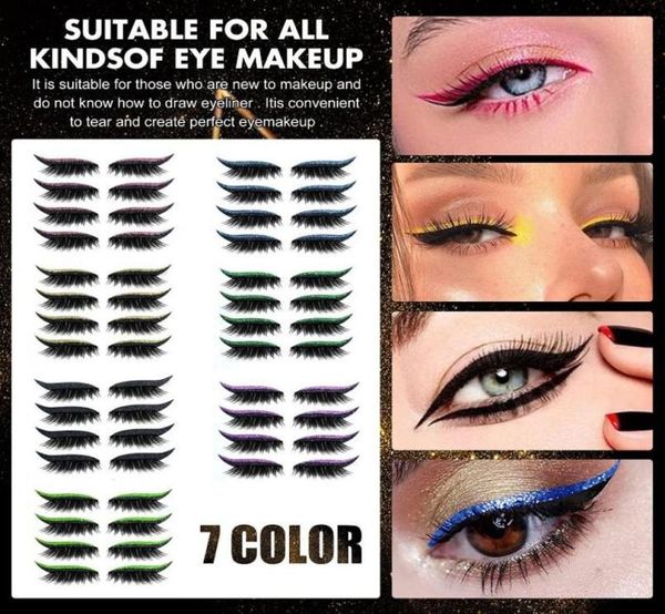 Ciglia finte PCS RIUSE Eyeliner Eyelash Adesivi glitter Adesivi percorsi per occhio Adesivo per il trucco di bellezza Bling Bling Stickersfalsfals1383555