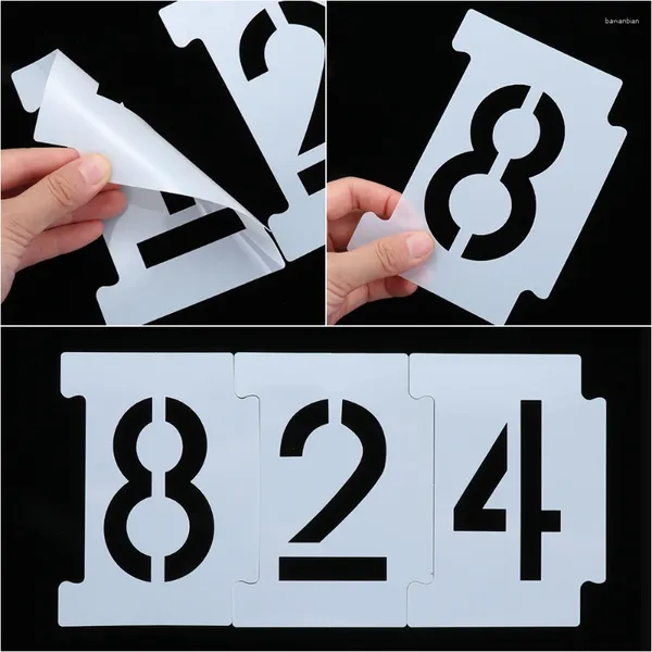 Kit di stencil adesivi per finestre 0-9 numeri e 26 lettere stencil riutilizzabili alti 6 pollici con nastro