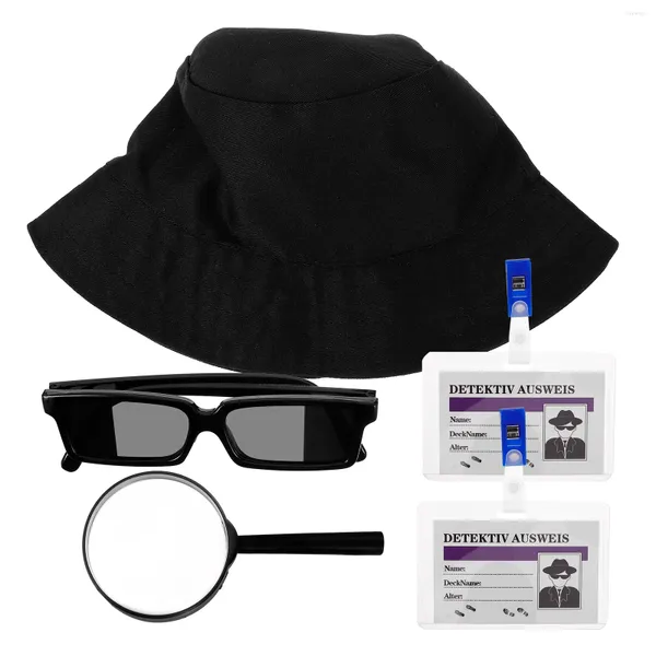 Decorazione per feste 1 set Detective Cosplay Hat Glasses lenti ingenti