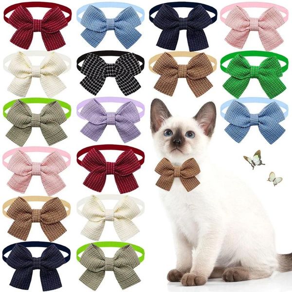 Hundekleidung 50/100pcs kleine Katzenscheiben Kragen Mode süße Bögen Haustier Bowties für Hunde Haustiere Pflegezubehör Vorräte