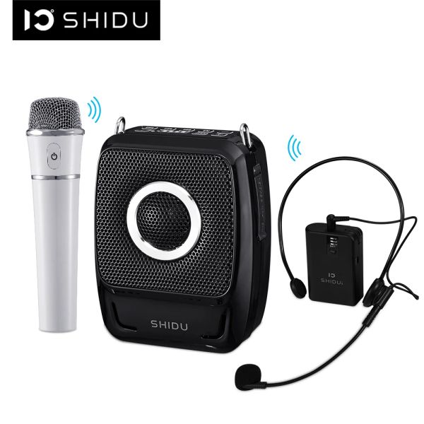 Megaphon Shidu 25W Tragbarer Sprachverstärker wasserdichtem Mini -Audio -Lautsprecher USB Lautspecher mit UHF -Wireless -Mikrofon für Lehrer S92