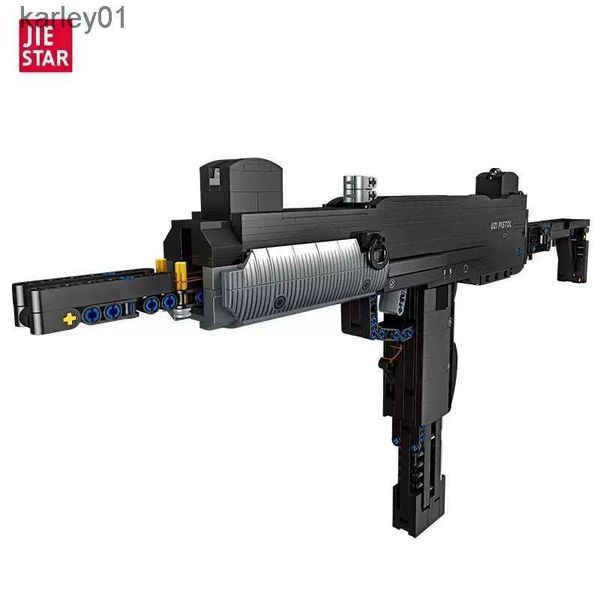 Gun Toys 58021 Jiestar Ideas Ideas Fire Burst Word Brick Brick High Tech Uzi Submachin Pistol Gun Game Bloord Blocks Boys Toys Подарки 972 штуки YQ240413