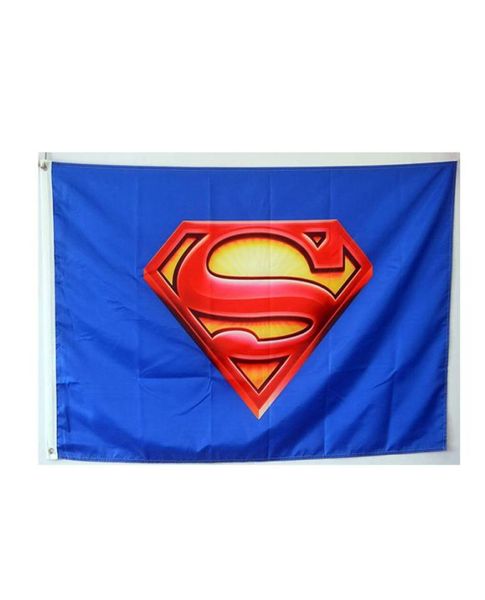 Superman Flag 3x5 pés 150x90cm Impressão digital 100D Poliéster Indoor Outdoor pendurado rápido com ilhós grommets8441227