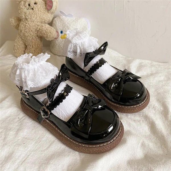 Kleiderschuhe Kawaii Lolita jk Uniform Loli Frauen Sommer große Kopf Weiche Schwester Mary Jane Japanische PU Leder Anime süßes Cosplay Gothic