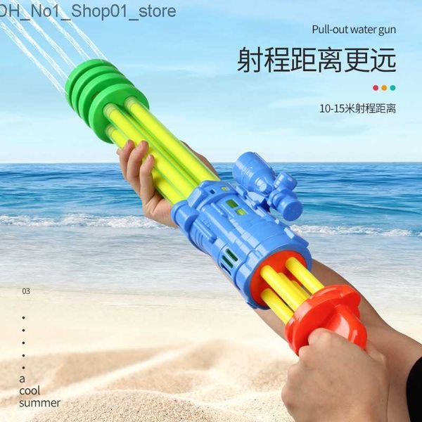 Sabbia gioca d'acqua divertimento gatling pistola acqua estraibile cannone per bambini giocattolo estate alla deriva spiaggia d'acqua combattere acqua gioca a spruzzo d'acqua q240413
