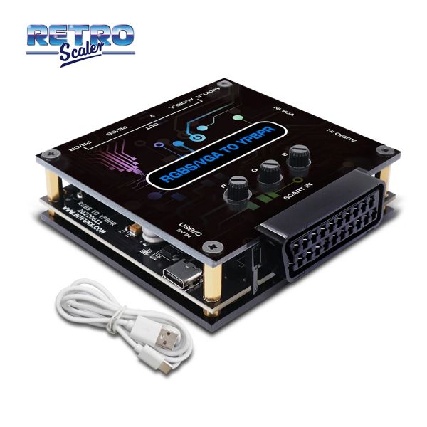 Accessoires Retroscaler RGBS (SCART) oder VGA an YPBPR -Signal -Video -Transcoder -Konverter RGBS zur Farbdifferenzkomponente für die Spielekonsole