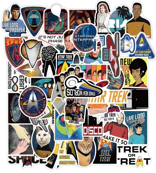 50 ПК смешанных фильмов Trek Graffiti Skateboard Stickers для автомобильного ноутбука в холодильнике шлем на велосипеде велосипед