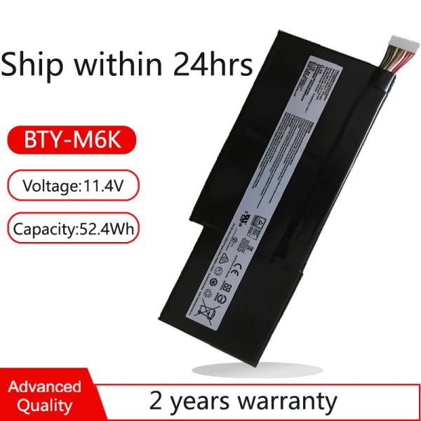 Baterias BTYM6K MS17B4 16R1 BATERAGEM DE Laptop para MSI GF63 8rc 8rd fino 9rcx 10scxr 9Scxr GF65 10SDR, GF75, GS73VR 7RG, WP65 9º, GS63VR7RG