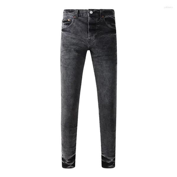 Мужские джинсы Street Fashion Men Men Retro Black Grey Elastic Elastic Vintage Designer Hip Hop Denim Pencil Pants Hombre