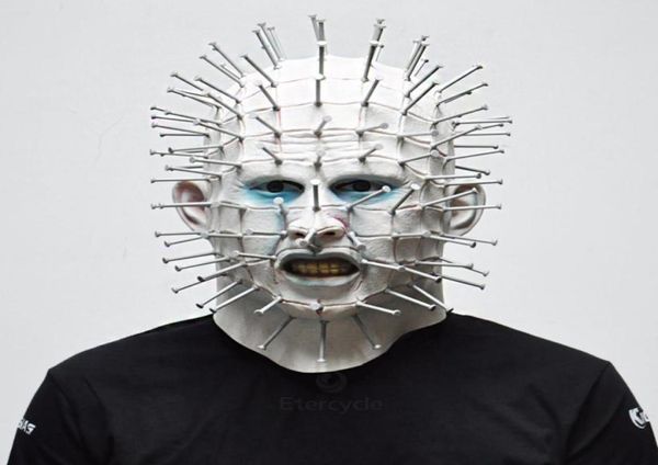 Novo Halloween Scary Pinhead Zombie Masks Hellraiser Movie Cosplay Latex Máscaras de festa para adultos para Halloween5647620