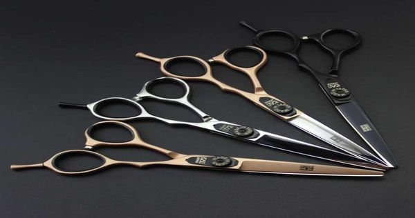 Nuovi forbici da taglio dei capelli da barbiere professionista Kasho GF60 da 55 pollici 6cr Silverblackrose Golden9267380