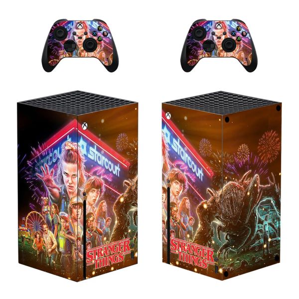 Adesivos Stranger Things Skin Skin Sticher Tampa para Xbox Series X Console e Controllers XSX Skin Skin Stick Decal