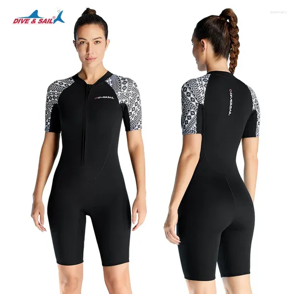 Costumi da bagno femminile 3mm da donna muta neoprene uomini a maniche cortesime