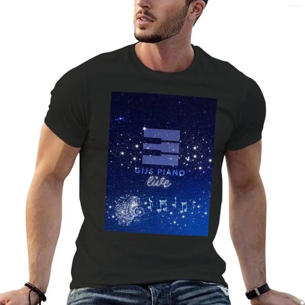 Tops cerebbe maschile in The Stars - Gijs Piano T -shirt T -shirt maglietta oversize camicie personalizzate Summer Plain Black Men