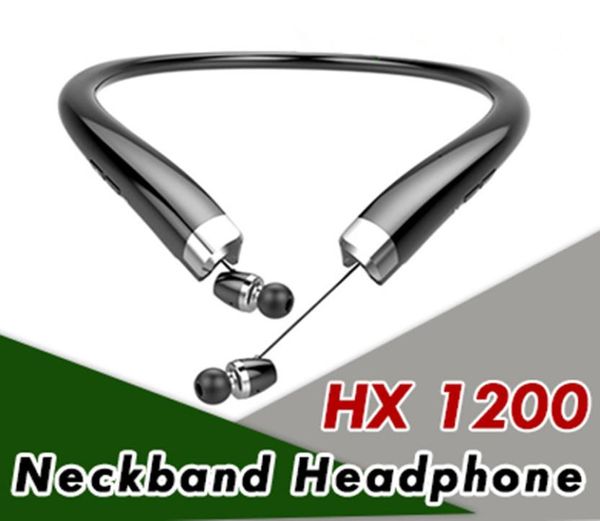 HX1200 Bluetooth Kulaklıklar Siyah Kulaklık Geri Çekilebilir Kulaklıklar Uzun Bekleme Kablosuz Kulaklıklar CSR 41 Boyun Bandı Spor Kulaklık HEA6500226