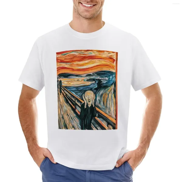 Erkek Polos Scream Norveç Ekspresyonist Resim Sanatçı Edvard Munch 1893'te Sanat İlham Rekreasyon T-Shirt