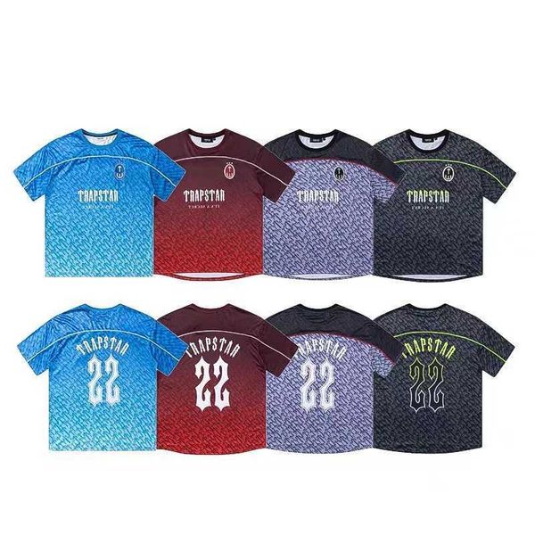 Trapstar Trendy Logo Diagonal Number Basketball Trikots Fußballtrikot nach und nach Farbsportpaar kurzärmeliges T -Shirt