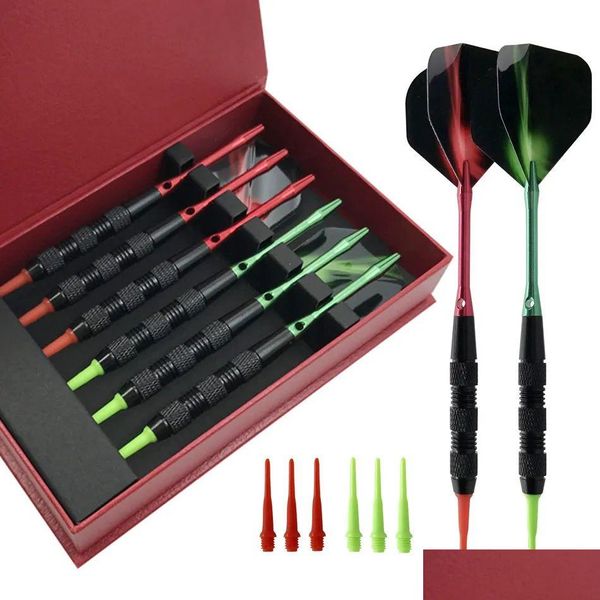 Darts GoodArts Soft Tipp Dart Set 18G Professionelles Kunststofffass für elektronische Dartboard Aluminiumwelle Hülle Innensport Drop del Dhmko