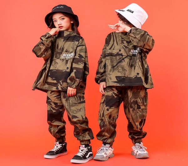 New Kids Boys Camouflage Sports Sets Herbst Frühling Kinder Mädchen HipHop Kleidung Set Armee Green Big Boy Tracksuits Streetwear6175272