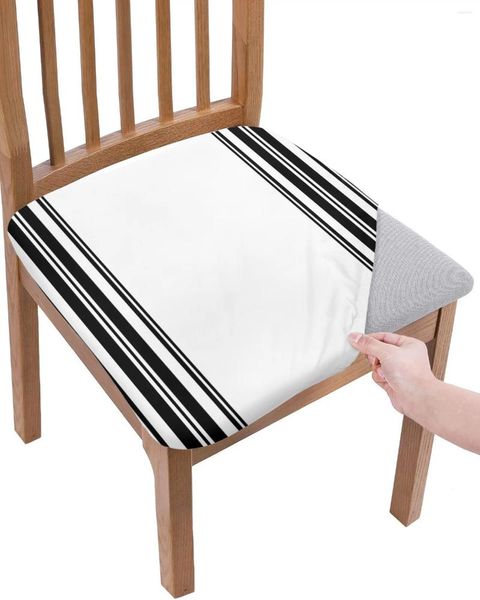 Coperture per sedie strisce da fattoria a sedile in bianco e nero cuscino da pranzo slipcovers per il soggiorno per banchetti el