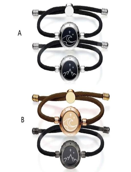 Bracelets de charme A luz brilhante representando Love Smart Flashing Bracelets Connection Longa Distância Compatível Bluetooth6710214