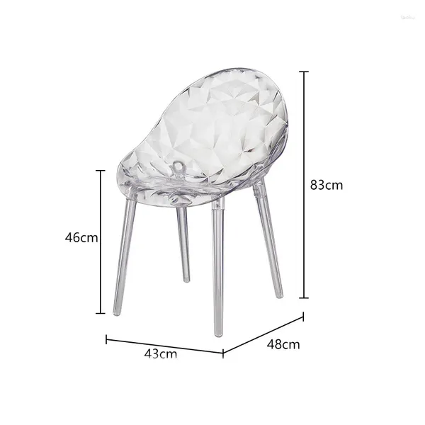 Armazenamento de cozinha cadeira de jantar nórdica casa moderna simples luxo de luxo de alto senso designer restaurante transparente acrílico