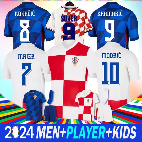 2024 Nuova Croazia Soccer Jersey 2025 Euro Cup Republika Shirts Football Modric Kovrcic Majer Krozovic Fan Fans Player Men Kids Set Kit Tops and Shorts 1998 Prosinecki