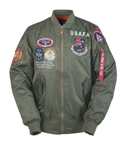 Vintage USAFA Men Rounds Brands Militar Air Force One Gun Exército USN USMC Bomber Flihgt Jaqueta piloto LJ2010137227286