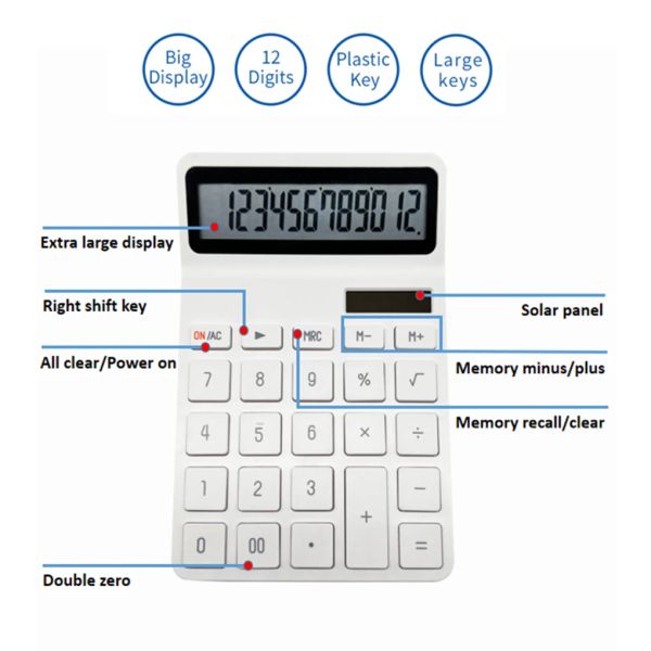 Calculadoras calculadores bateria solar bateria durável em tamanho pequeno calculadoras de mesa