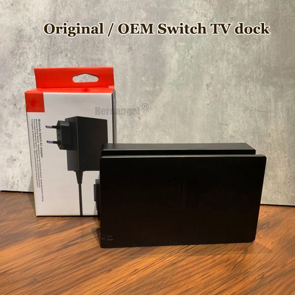 Stand der ursprüngliche Ladungsnetz -Adapter für NS Switch Ladedock -Netzkabel + Kabel -Set -TV -Sender Stand Dock