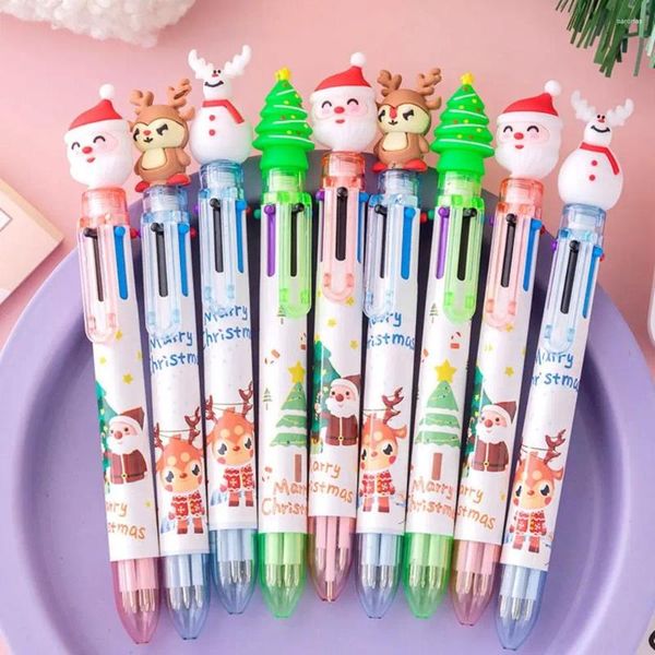 Color Babbo Natale Kids Regale per bambini 0,5 mm Decorazioni natalizie Rindeer grazioso Penne neutre di cartoleria per gel a penna