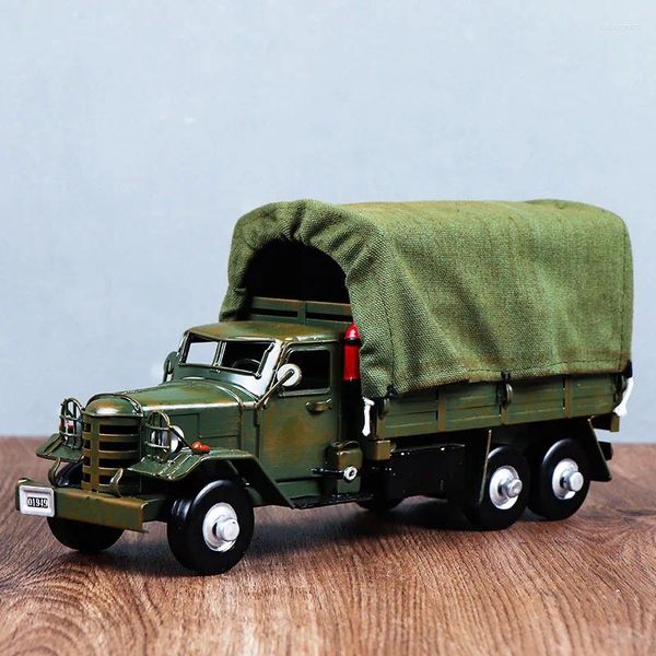 Figurine decorative Truc Militare Army Green Legato Green Simulazione Simulazione Auto Decoration Collection Vehicle