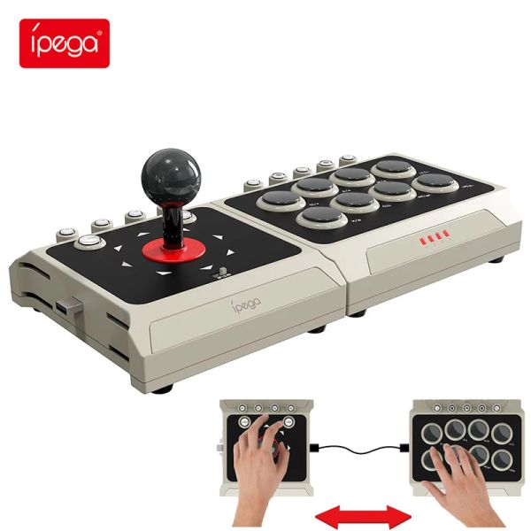 Joysticks ipega pg9221 arcade stick pc joystick 2 peças rocker rocker botão de programação de rocker para ps4 ps3 nintendo switch pc