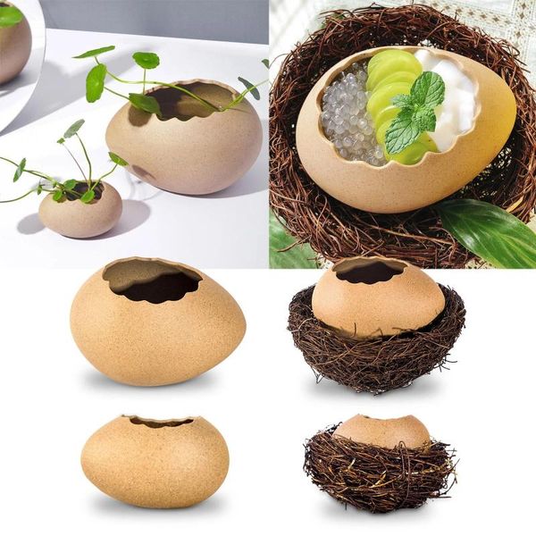 Schalen speziell geformte Keramik gebrochene Eierschale Vase Netto Rot Grillgeschäft Dessert Vogel Nest Modeling Tabelle Set Platte