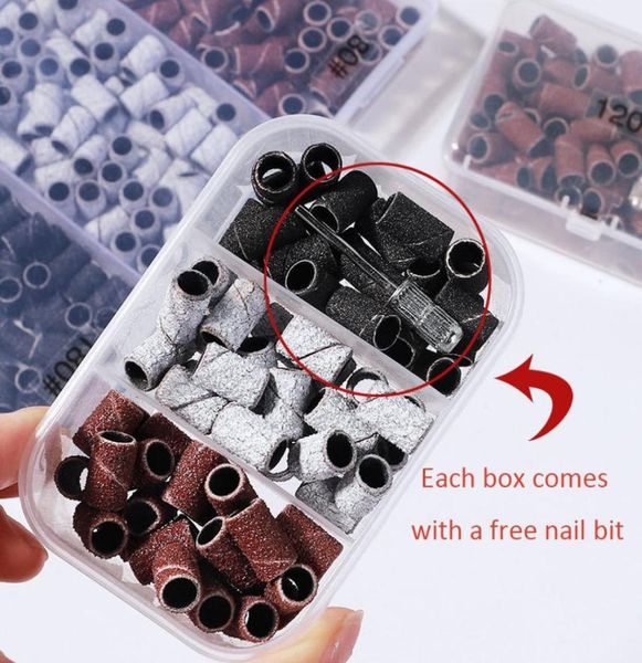 100125pcs bande di levigatura per unghie repalcabili 80 120 180 zebra Bit di sabbia per manicure Pedicure Chiodi File per trapano Macchina Superno9102522