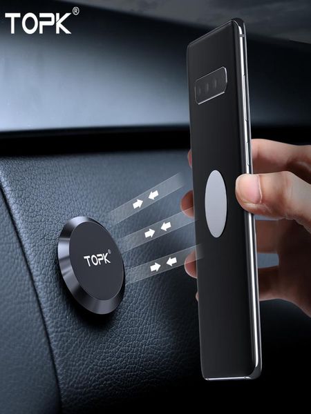 Topk Magnetic Car Phone держатель мониторной панели мобильного телефона Держатель рулевого колеса магнитный держатель стены для телефона Samsung Xiaomi2195178