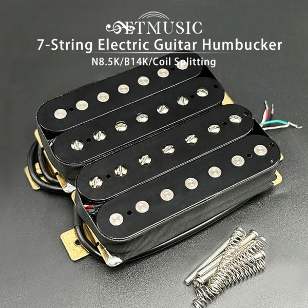 Cavi 7string Electric Guitar Humbucker Dual Coil Electric Guitar Pickup Boil Slitting Pickup N8.5K/B14K Output Guitar Parti Nero