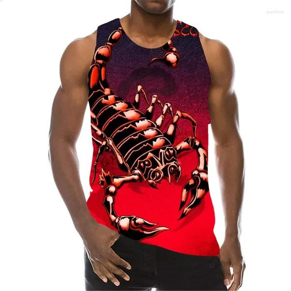 Herren Tanktops Sommer Scorpion Graphic Westen 3D Animal Print Streetwear Mann lässig lockere losen ärmellose y2k Top Kleidung