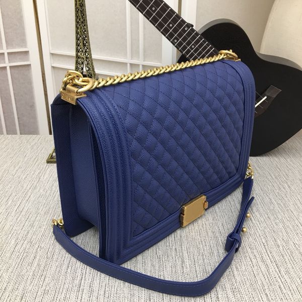 BASSO DI DESIGNORE DI BAGGIO DI BRAGNO FAMOGGIO CHE CATURA GOLD PLAID CAIR PLAID BAGNO BASSO DI MEVICOLO BASSO COBO CrossBody 67087 Flap Women Borse Borse Wormet X298 Blue