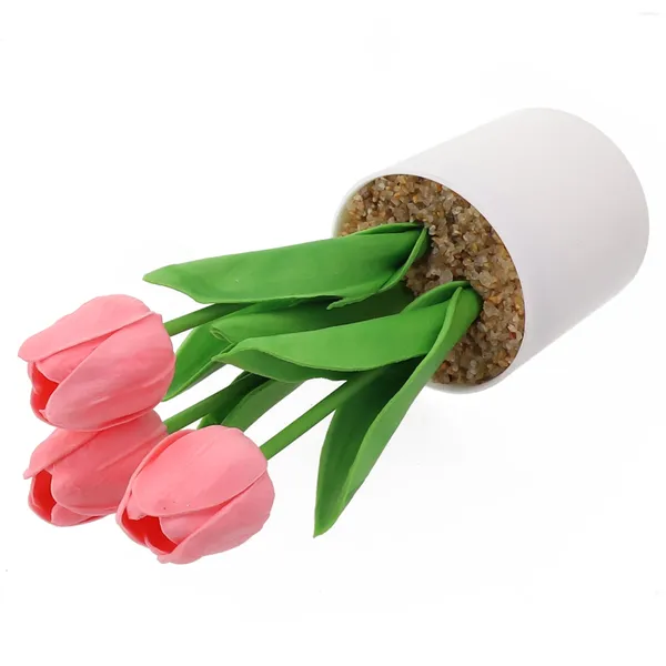 Dekorative Blumen lebensee künstliche Tulpe -Steckte gefälschte Pflanzen Baum atemberaubende Farben ideal für Home Office und Outdoor -Verbesserungen