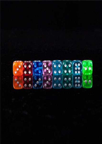 NEU 100 PCS 1218 mm Würfel Transparent Color Point 16 Digital Automatisches Spiel KTV Dice Acryl Gambing DICES1035756