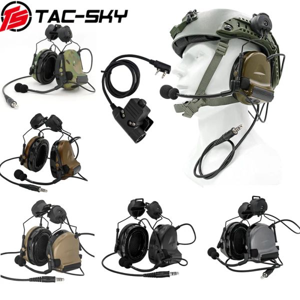 Protector Tacsky Comtac II Kask Tutucu Silikon Kulaklıklar Gürültü Azaltma Pikap Taktik Kulaklık ve Walkietalkie PTT Adaptör U94PTT