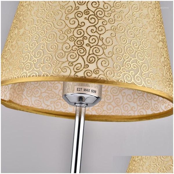 Tischlampen Vintage Gold Sier für Schlafzimmer Nachtisch Lampenständer Leuchten El Office LED Ständige Beleuchtung Home Decor Drop deliv dhepq