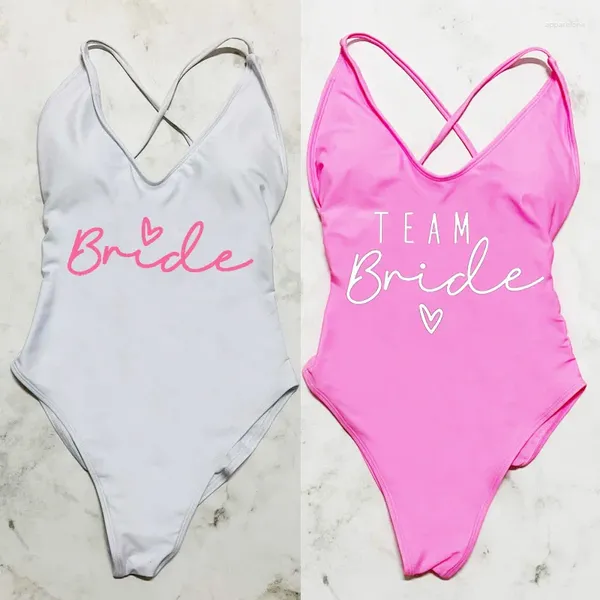 Frauen Badebekleidung plus Größe sexy Frauen gepolstert ein Stück Badeanzug Team Braut Badeanzug Sommer Beach Wear Bachelorette Party Bodysuit