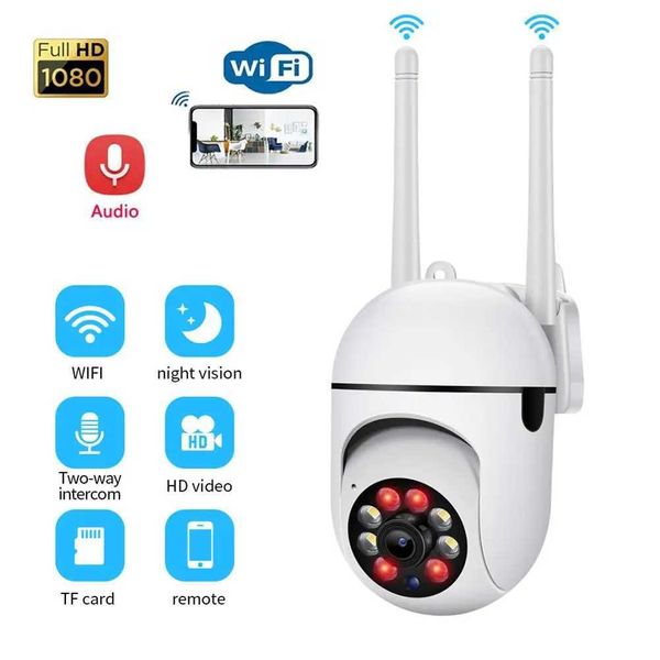 IP-Kameras Wireless WiFi IP-Kamera Smart Home Mini Network Camcorder 1080p 360-Grad rotierende LED-Infrarot Nachtsichtkamera 240413