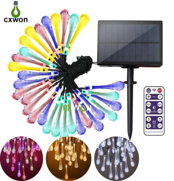 Luzes de corda 100LEDS com atualização remota painel solar Multi Style Bubble Ball Star Strings Light Strings 8 Modo de trabalho ao ar livre Chris6411821